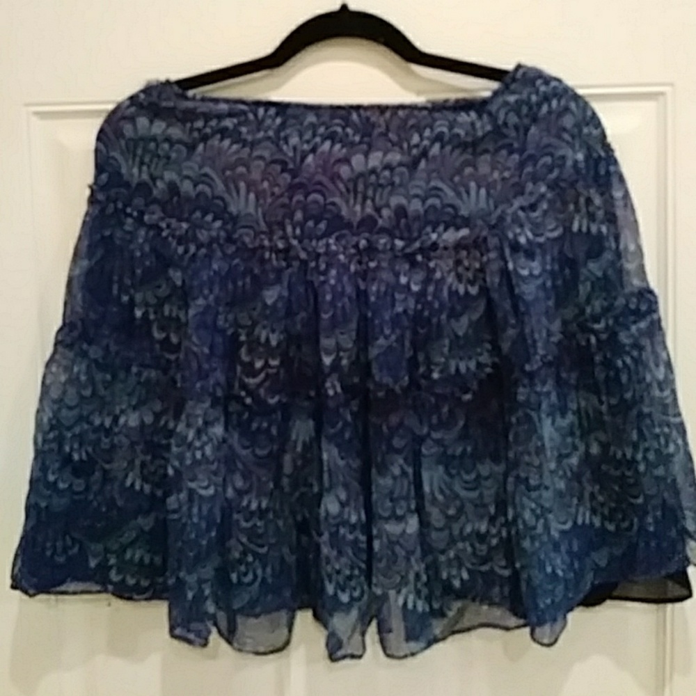 100% silk 3 tiered flare skirt